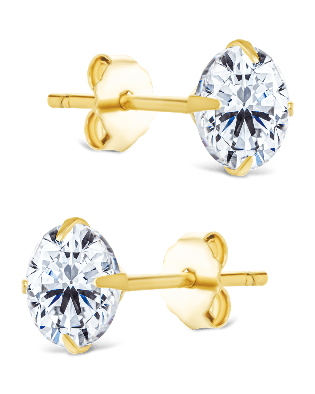 Sterling Silver Round Cut Prong Set Stud Earrings - Sterling Forever