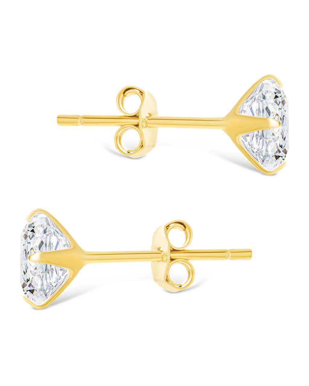Sterling Silver Round Cut Prong Set Stud Earrings - Sterling Forever