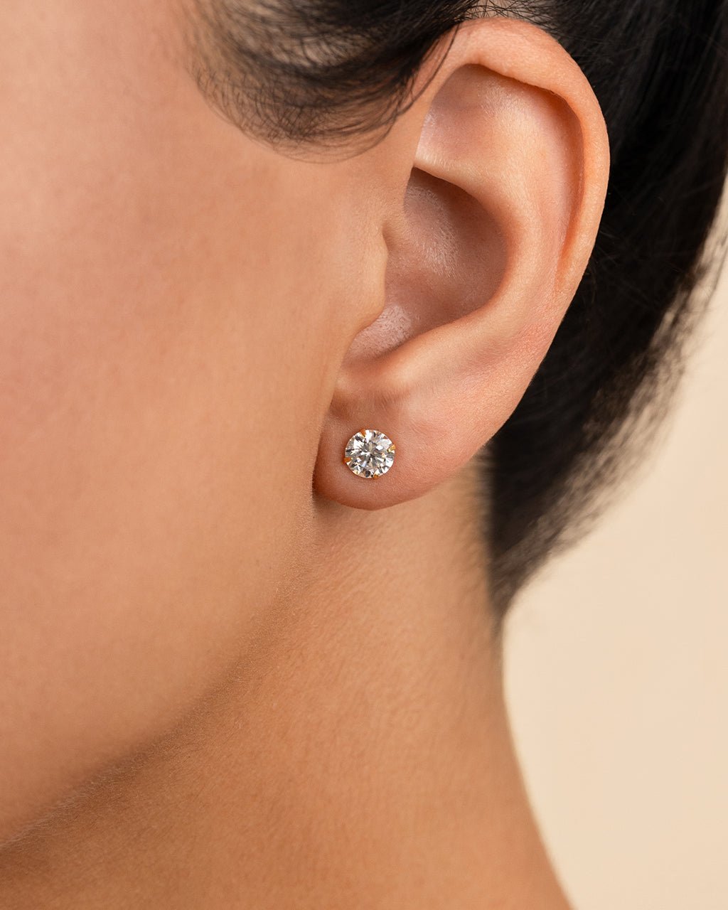 Sterling Silver Round Cut Prong Set Stud Earrings - Sterling Forever