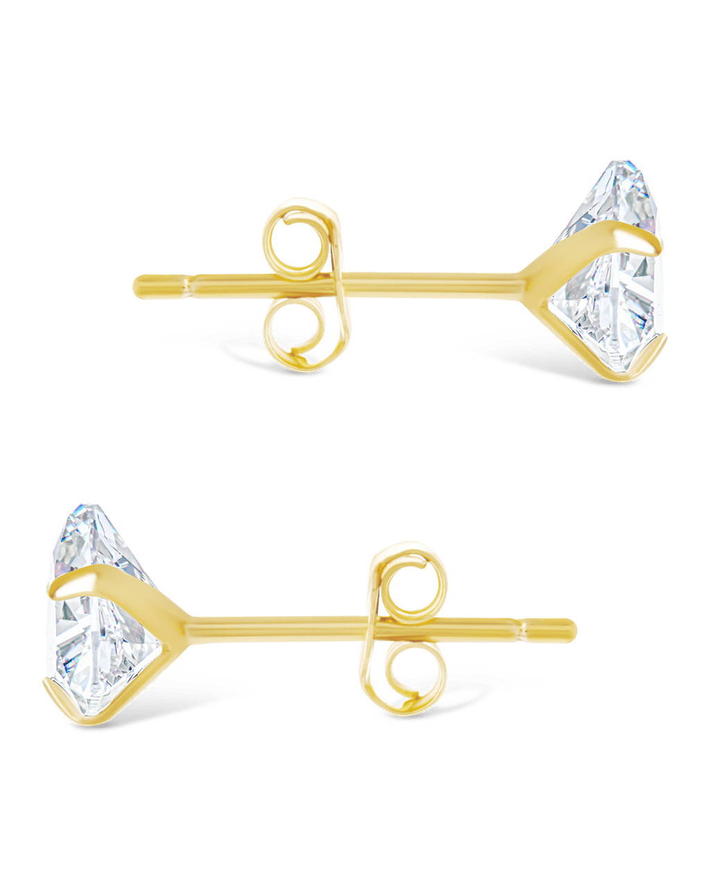 Sterling Silver Trillion Cut Prong Set Stud Earrings - Sterling Forever