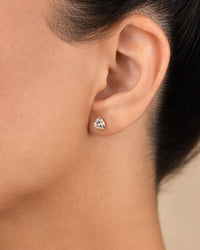 Sterling Silver Trillion Cut Prong Set Stud Earrings - Sterling Forever
