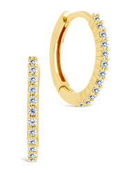 Sterling Silver Pave CZ Micro Hoops - Sterling Forever
