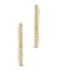 Sterling Silver Pave CZ Micro Hoops - Sterling Forever
