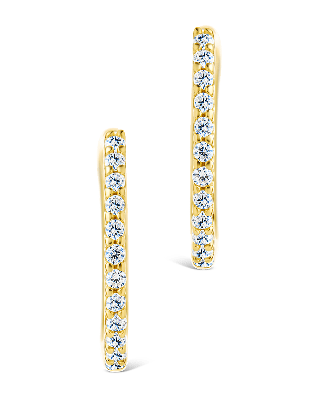Sterling Silver Pave CZ Micro Hoops - Sterling Forever