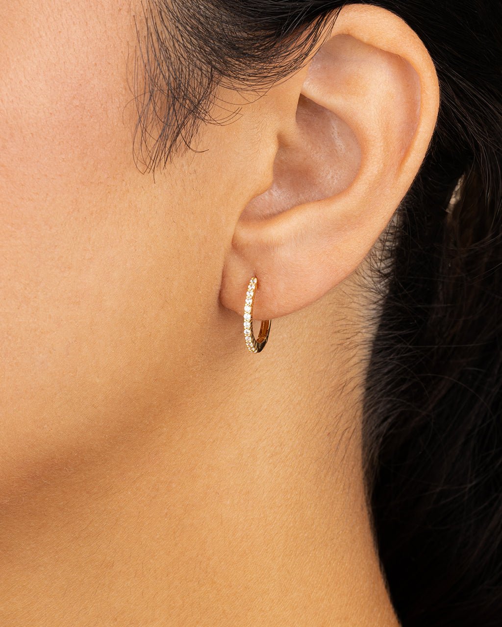 Sterling Silver Pave CZ Micro Hoops - Sterling Forever
