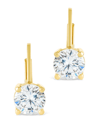 Sterling Silver Round Cut French Clip Earrings - Sterling Forever