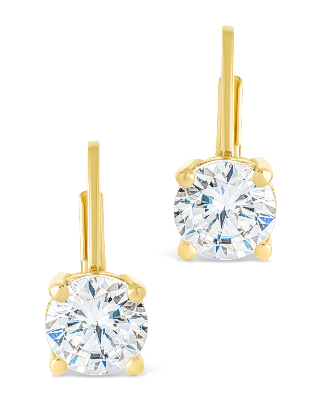 Sterling Silver Round Cut French Clip Earrings - Sterling Forever