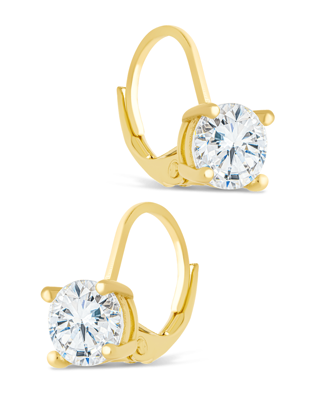Sterling Silver Round Cut French Clip Earrings - Sterling Forever