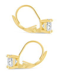 Sterling Silver Round Cut French Clip Earrings - Sterling Forever