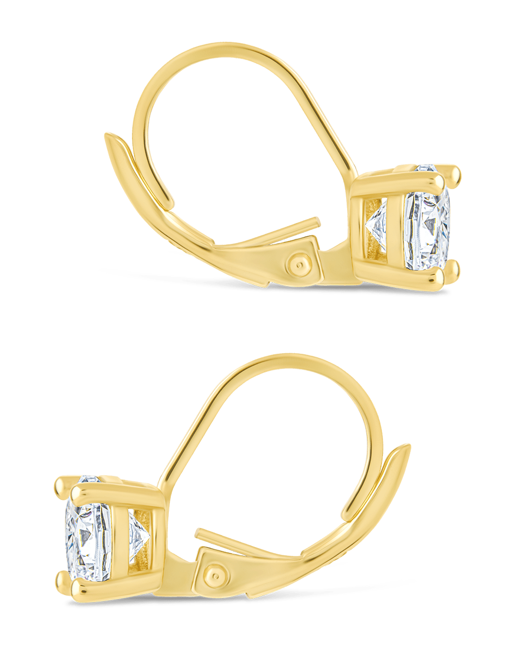 Sterling Silver Round Cut French Clip Earrings - Sterling Forever