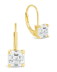 Sterling Silver Princess Cut French Clip Earrings - Sterling Forever