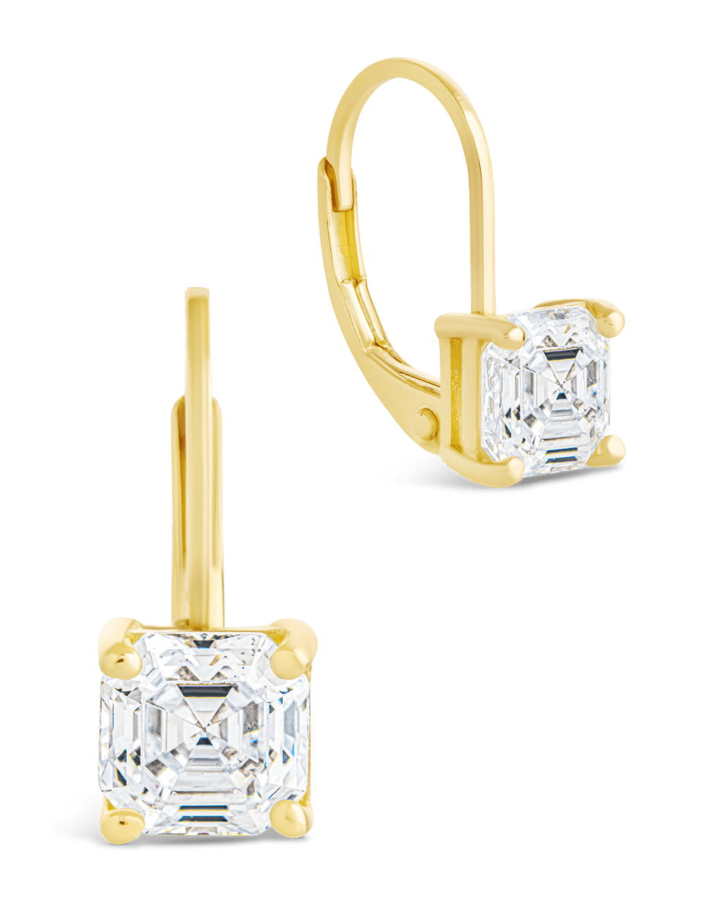 Sterling Silver Princess Cut French Clip Earrings - Sterling Forever