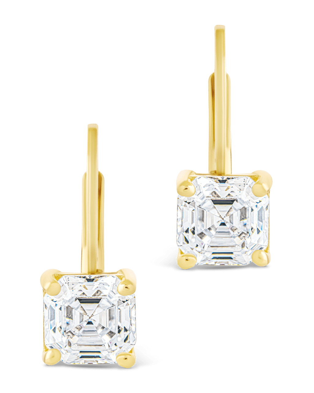 Sterling Silver Princess Cut French Clip Earrings - Sterling Forever