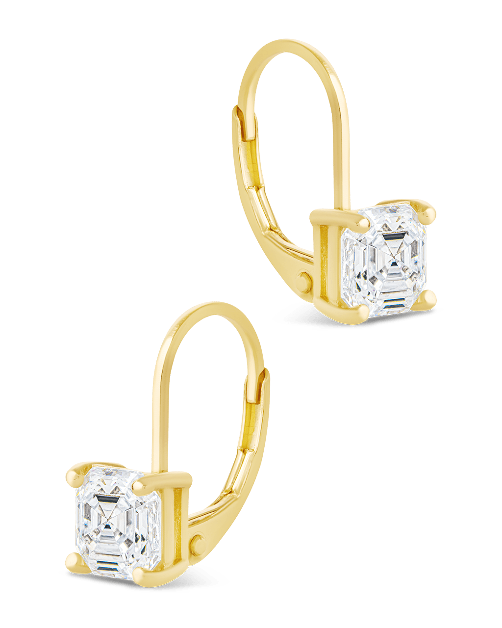 Sterling Silver Princess Cut French Clip Earrings - Sterling Forever