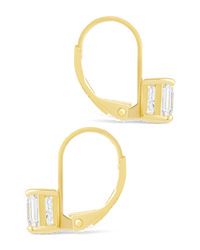 Sterling Silver Princess Cut French Clip Earrings - Sterling Forever