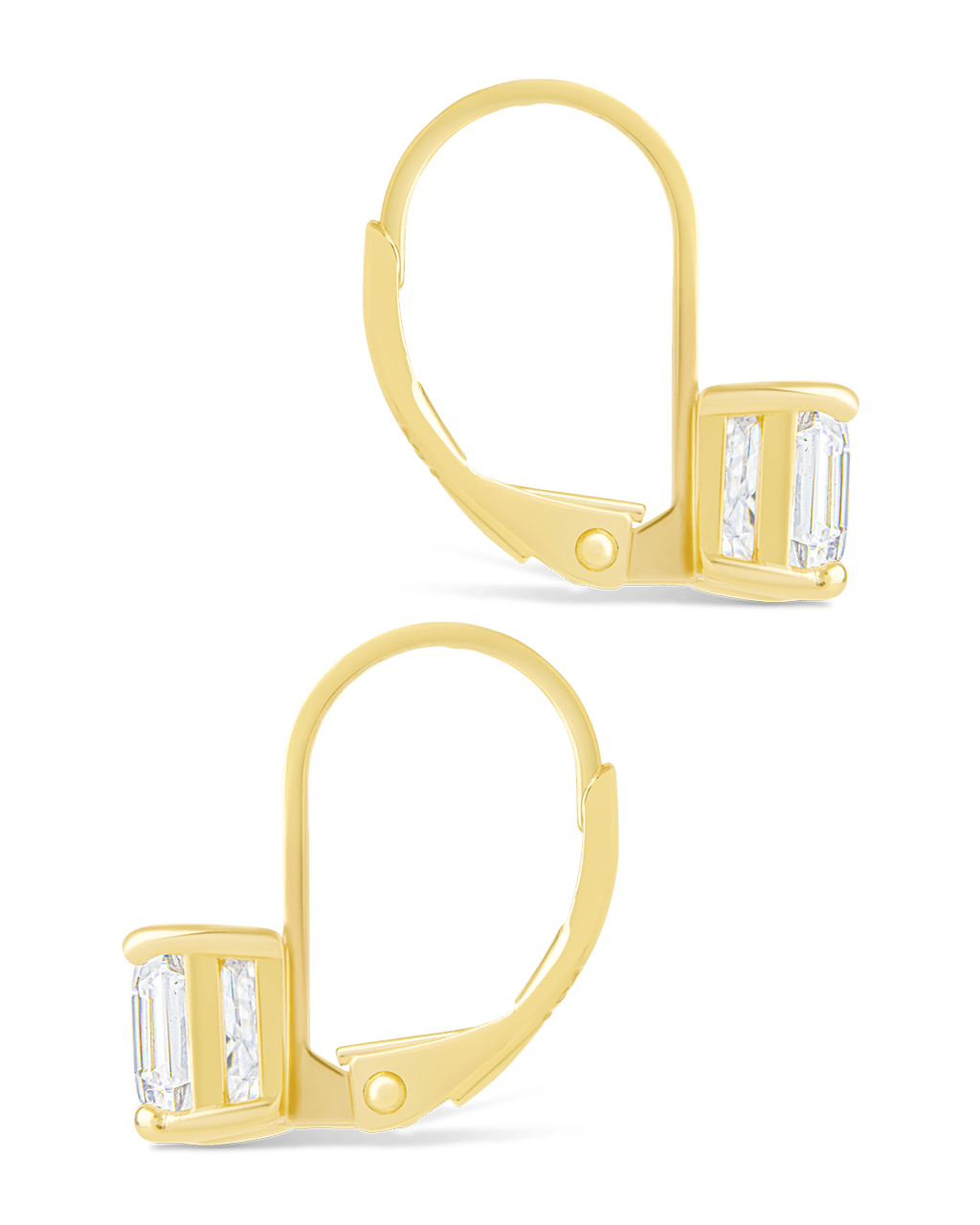 Sterling Silver Princess Cut French Clip Earrings - Sterling Forever