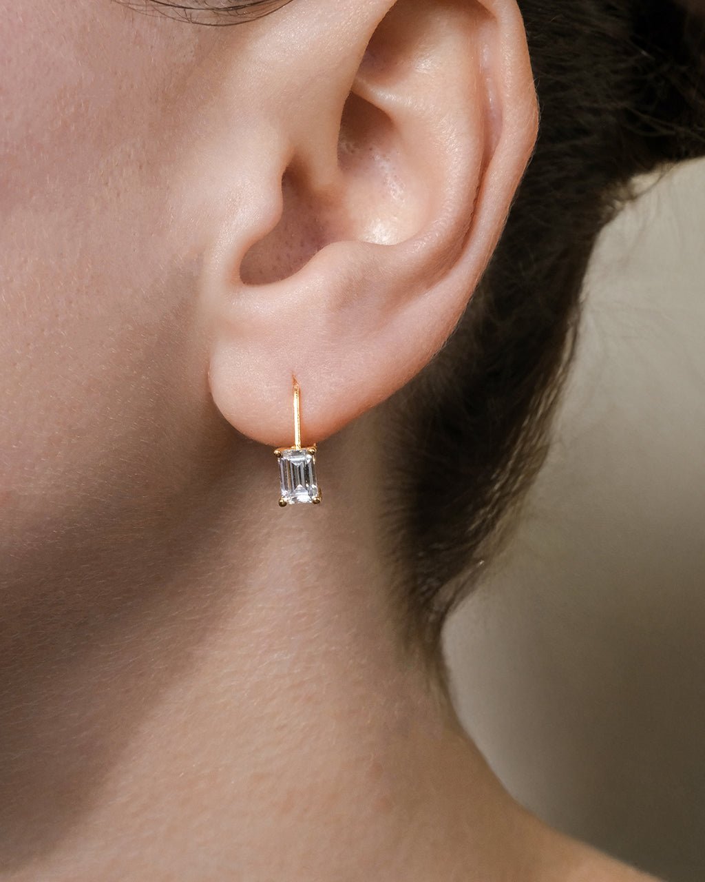 Sterling Silver Emerald Cut French Clip Earrings - Sterling Forever