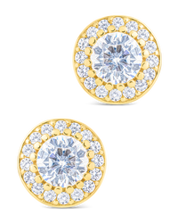 Sterling Silver Round Cut Brilliant Halo Studs - Sterling Forever