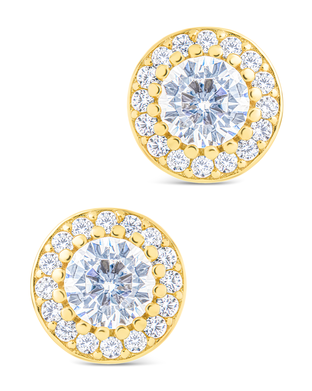 Sterling Silver Round Cut Brilliant Halo Studs - Sterling Forever
