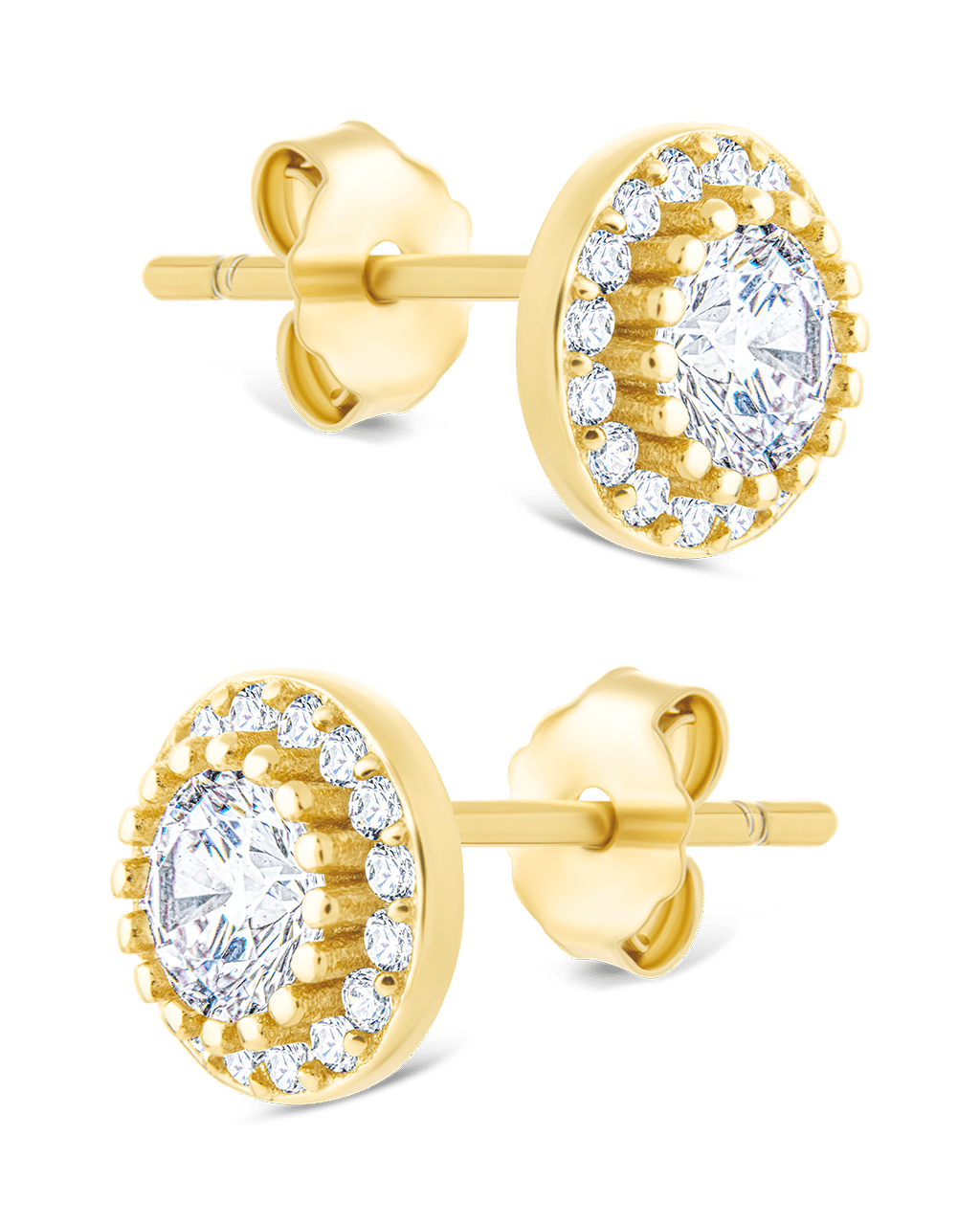 Sterling Silver Round Cut Brilliant Halo Studs - Sterling Forever