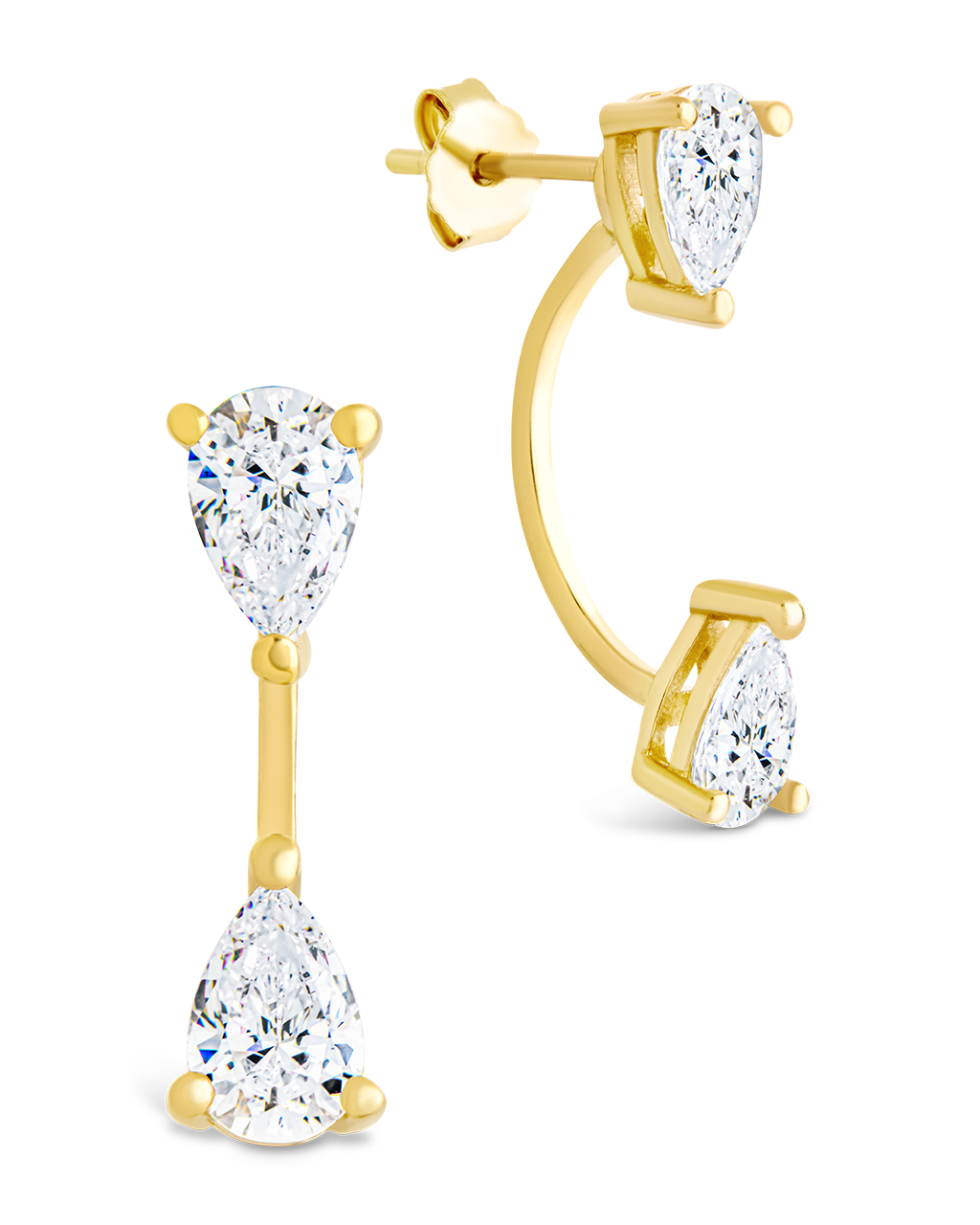 Sterling Silver Pear Cut Duo Jackets