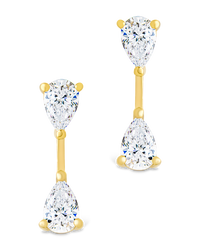 Sterling Silver Pear Cut Duo Jackets - Sterling Forever