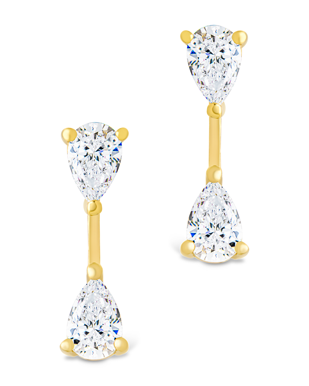 Sterling Silver Pear Cut Duo Jackets - Sterling Forever