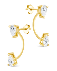 Sterling Silver Pear Cut Duo Jackets - Sterling Forever