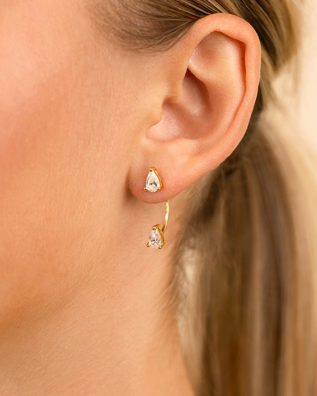 Sterling Silver Pear Cut Duo Jackets - Sterling Forever