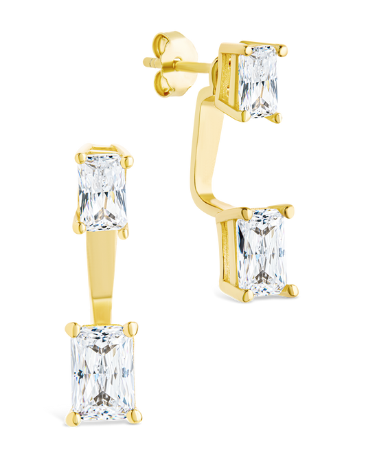 Sterling Silver Emerald Cut Duo Jackets