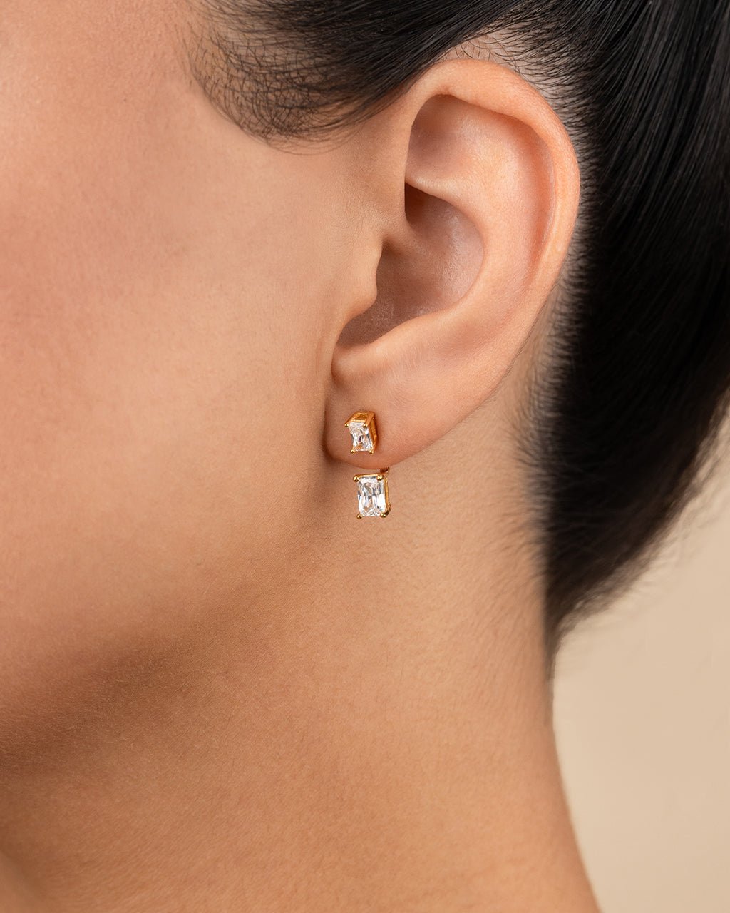 Sterling Silver Emerald Cut Duo Jackets - Sterling Forever