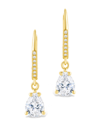 Sterling Silver Angelica Pear Cut CZ French Clip Earrings - Sterling Forever