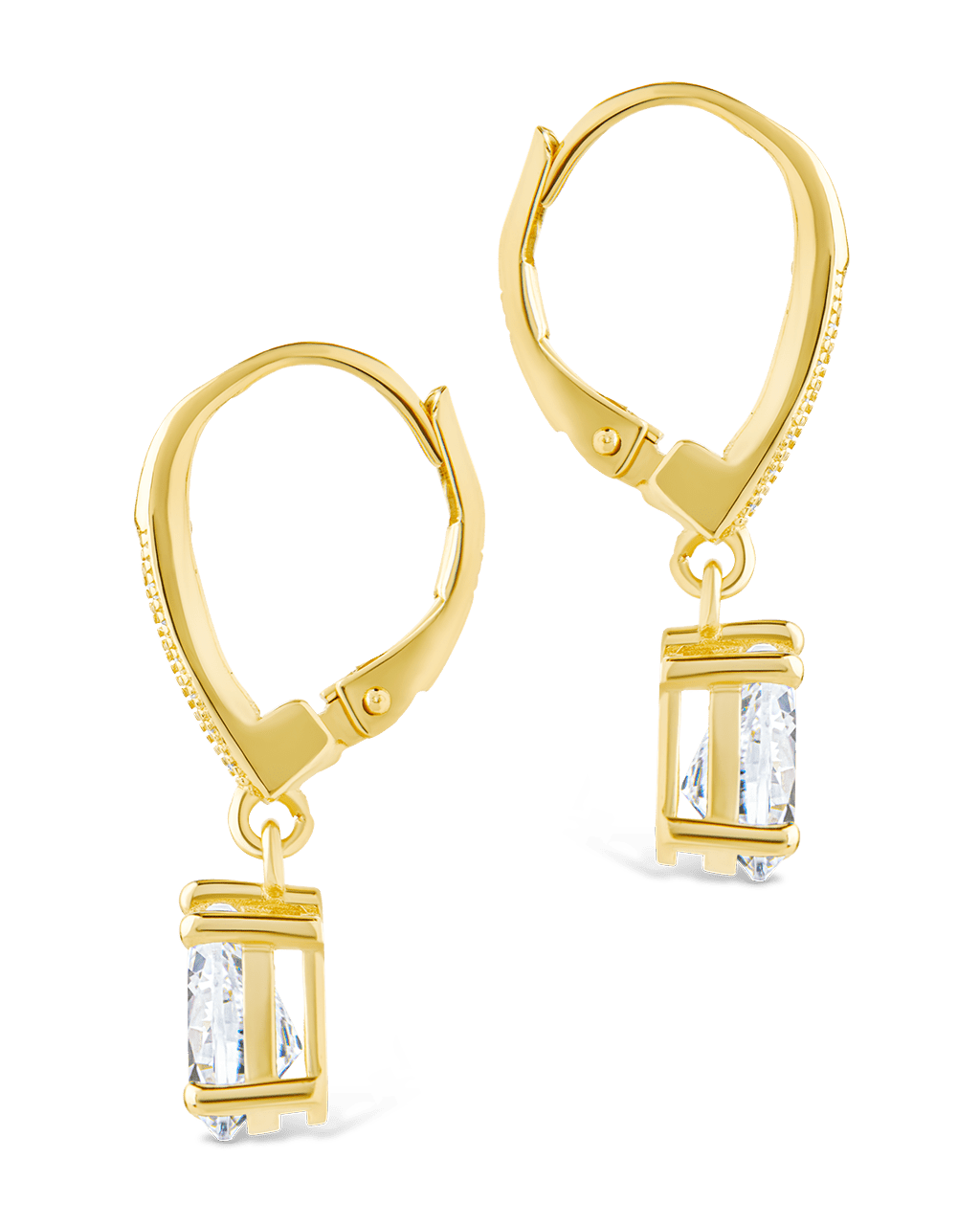 Sterling Silver Angelica Pear Cut CZ French Clip Earrings - Sterling Forever