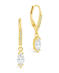 Sterling Silver Allegra Marquise Cut CZ French Clip Earrings - Sterling Forever