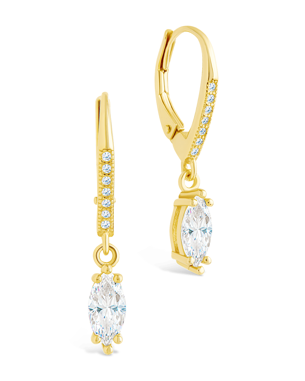 Sterling Silver Allegra Marquise Cut CZ French Clip Earrings - Sterling Forever