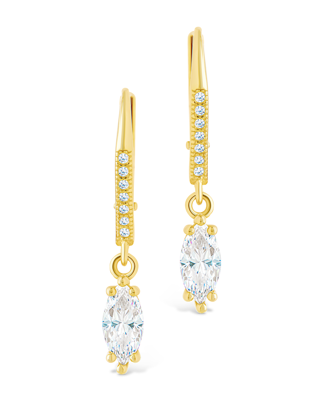 Sterling Silver Allegra Marquise Cut CZ French Clip Earrings - Sterling Forever