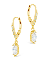 Sterling Silver Allegra Marquise Cut CZ French Clip Earrings - Sterling Forever