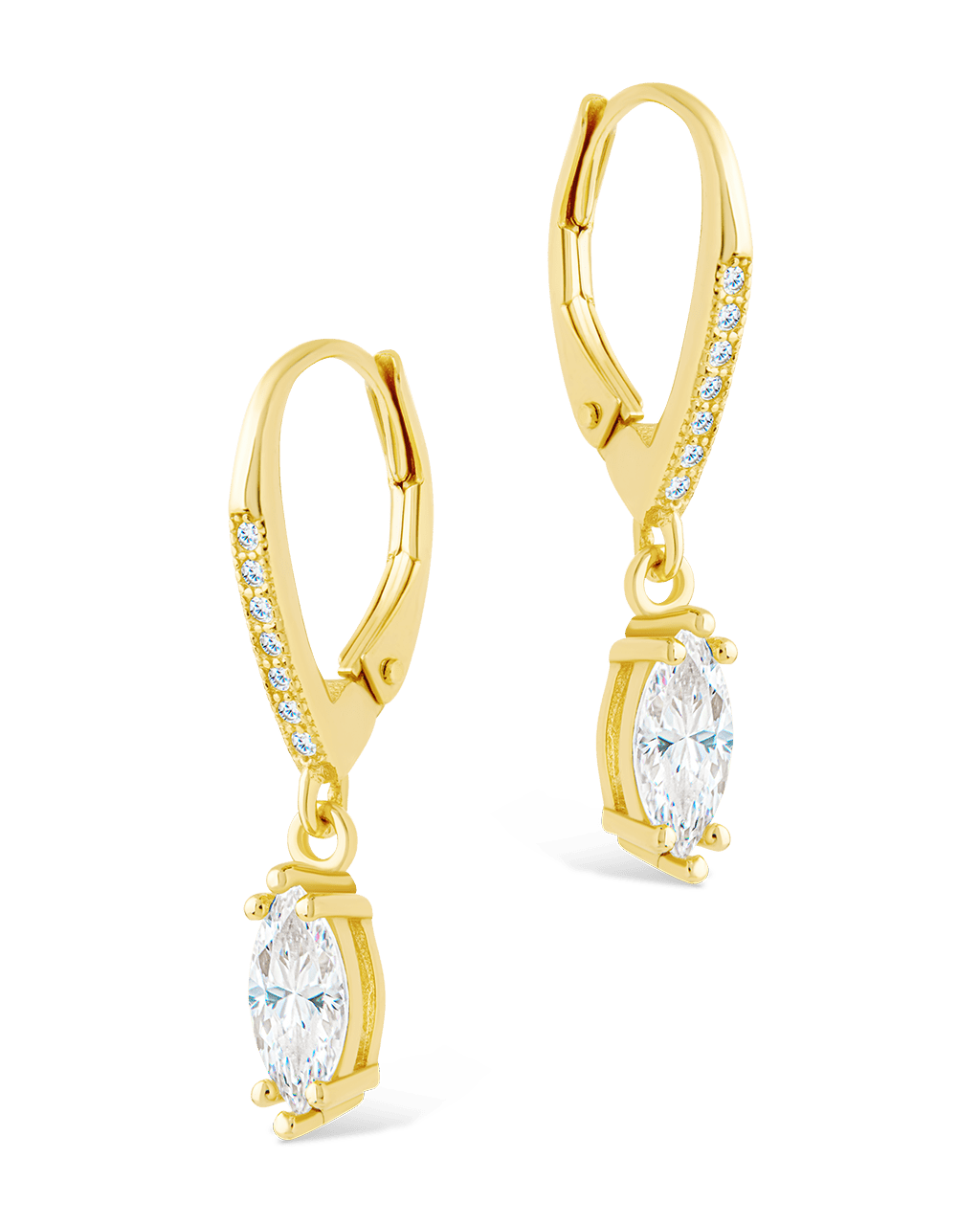 Sterling Silver Allegra Marquise Cut CZ French Clip Earrings - Sterling Forever