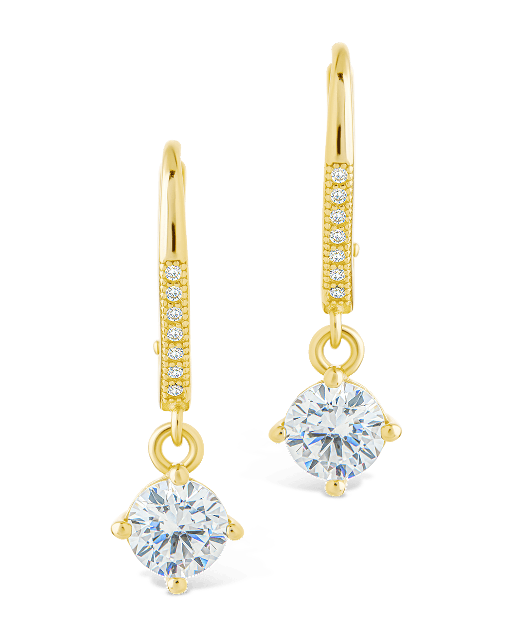 Sterling Silver Matilda Brilliant Cut CZ French Clip Earrings - Sterling Forever