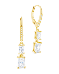 Sterling Silver Eulalia Emerald Cut CZ French Clip Earrings - Sterling Forever