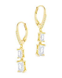 Sterling Silver Eulalia Emerald Cut CZ French Clip Earrings - Sterling Forever