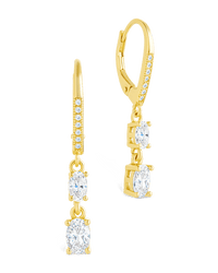 Sterling Silver Liesel Oval Cut CZ French Clip Earrings - Sterling Forever