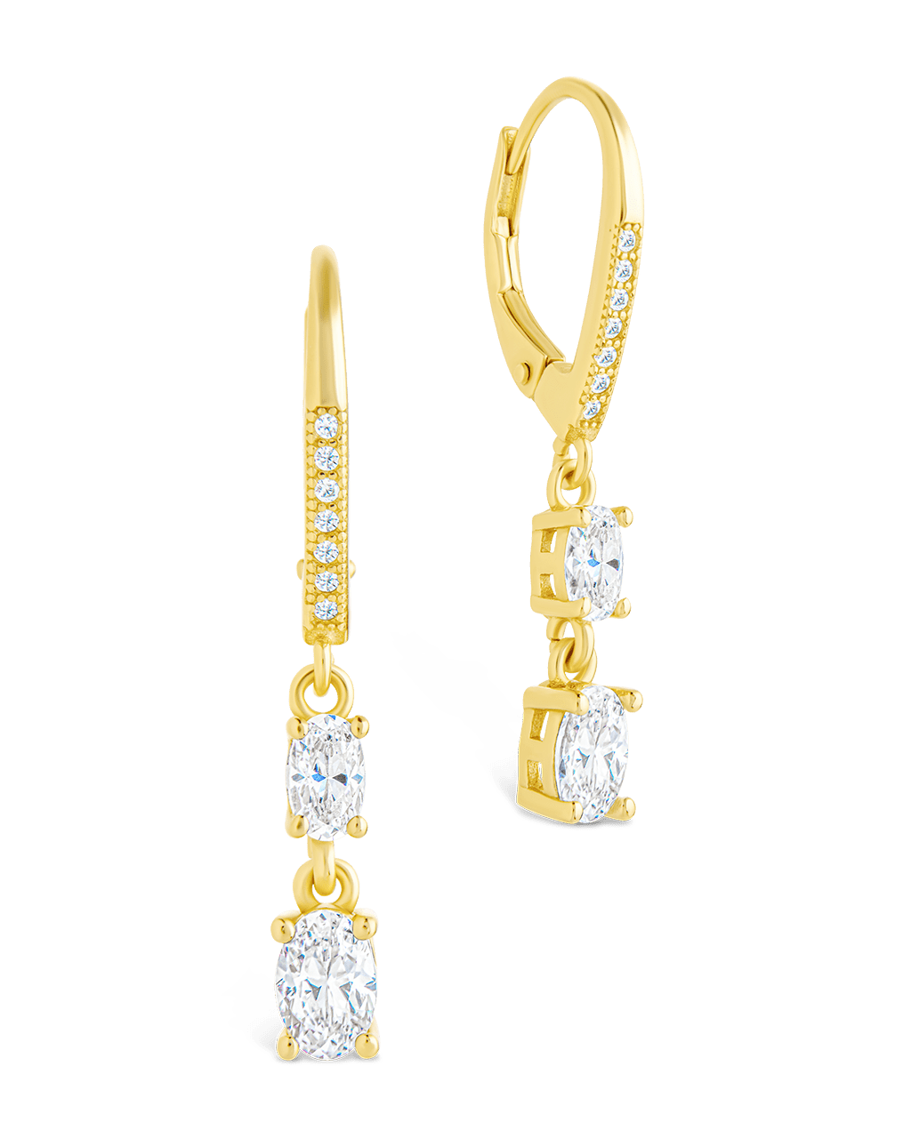 Sterling Silver Liesel Oval Cut CZ French Clip Earrings - Sterling Forever