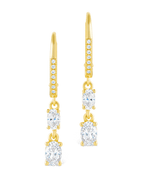 Sterling Silver Liesel Oval Cut CZ French Clip Earrings - Sterling Forever