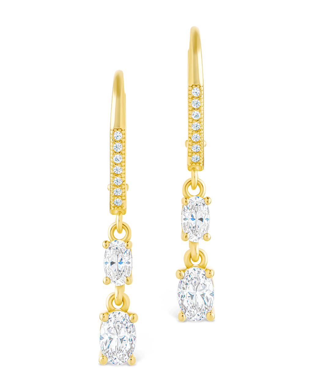 Sterling Silver Liesel Oval Cut CZ French Clip Earrings - Sterling Forever