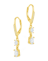 Sterling Silver Liesel Oval Cut CZ French Clip Earrings - Sterling Forever