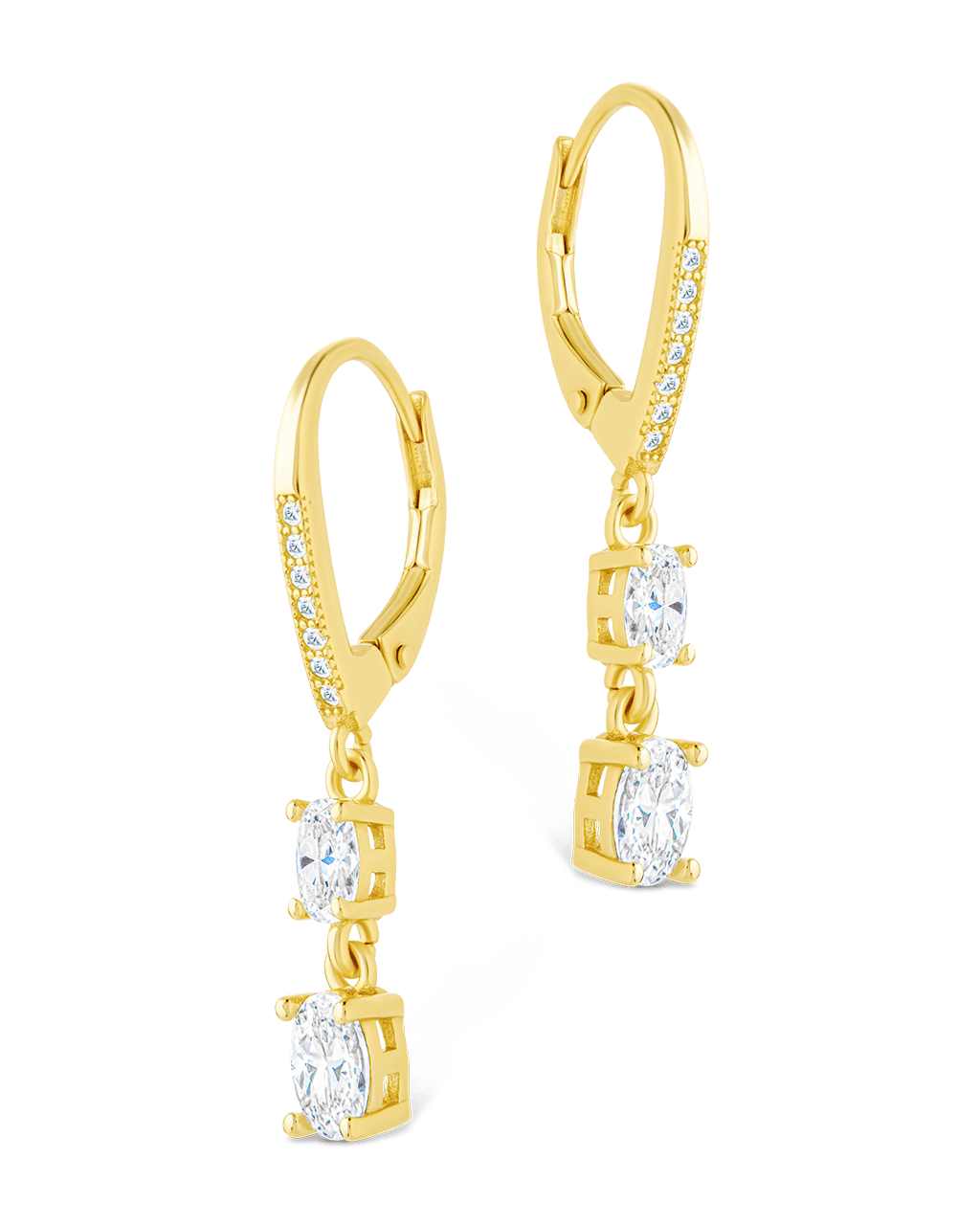 Sterling Silver Liesel Oval Cut CZ French Clip Earrings - Sterling Forever