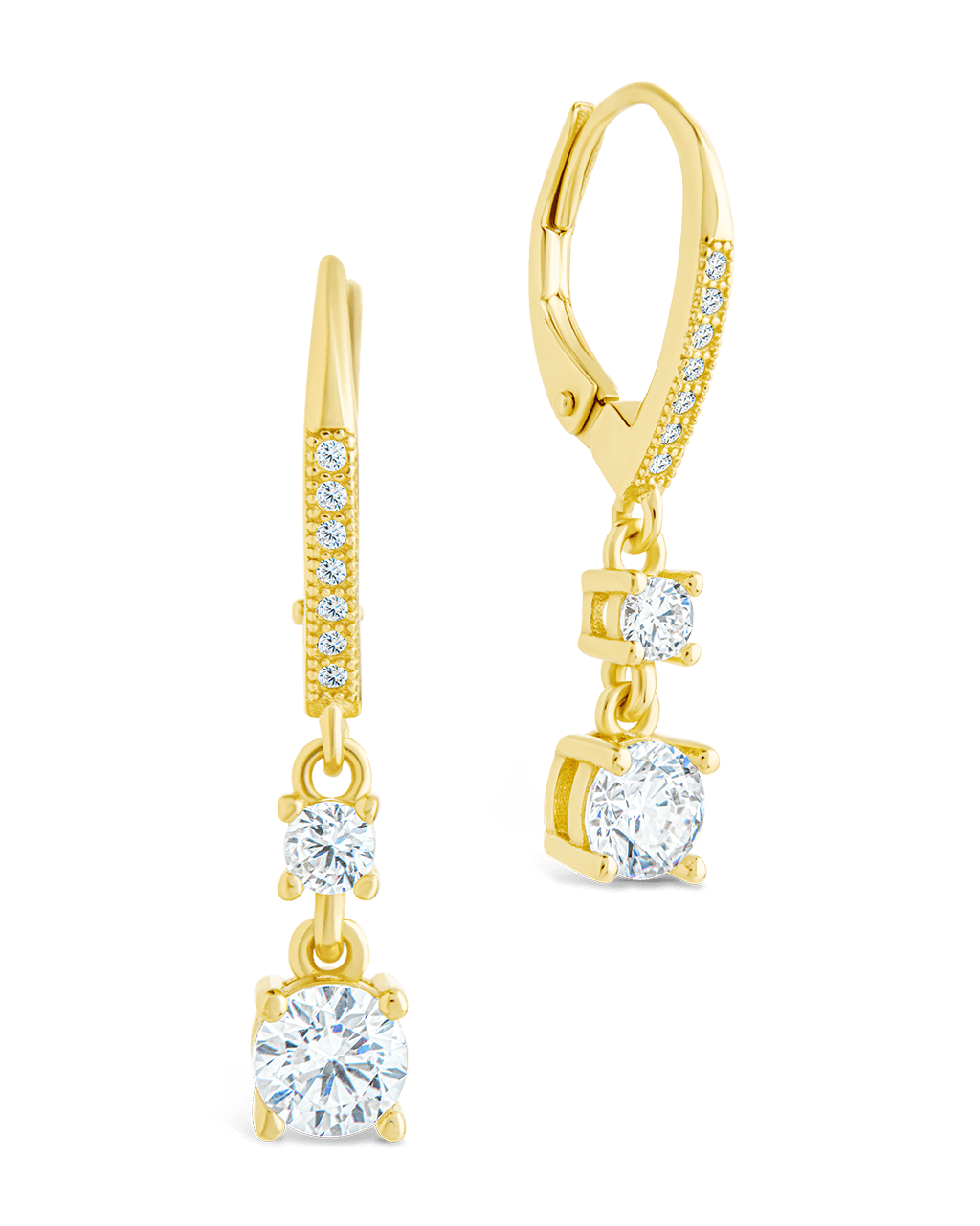 Sterling Silver Magdalena Brilliant Cut CZ French Clip Earrings - Sterling Forever