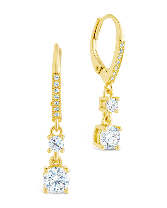 Sterling Silver Magdalena Brilliant Cut CZ French Clip Earrings