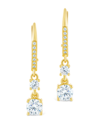 Sterling Silver Magdalena Brilliant Cut CZ French Clip Earrings - Sterling Forever